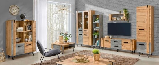 Obývací pokoj dorian i - beton/dub wotan