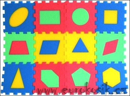 Pěnové puzzle koberec geometrické obrazce