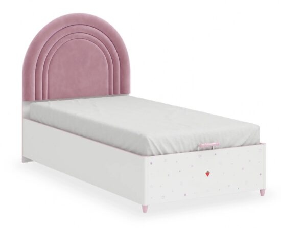 Dětská postel s úložným prostorem susy 100x200cm - bílá/růžová