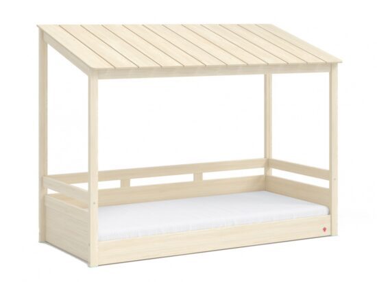 Domečková postel s dřevěnou střechou fairy - dub světlý