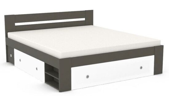Manželská postel rea larisa 180x200cm s nočními stolky - graphite