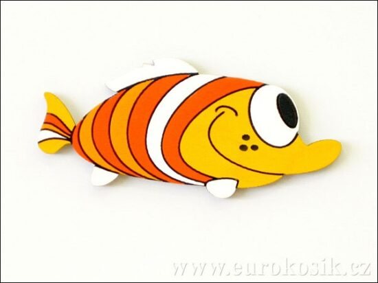 Dekorace ryba oranž. 13cm - balení 3ks