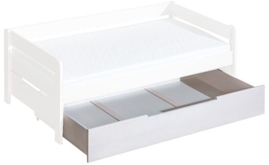 Zásuvka k dětské posteli z masivu tibor - borovice - bílá