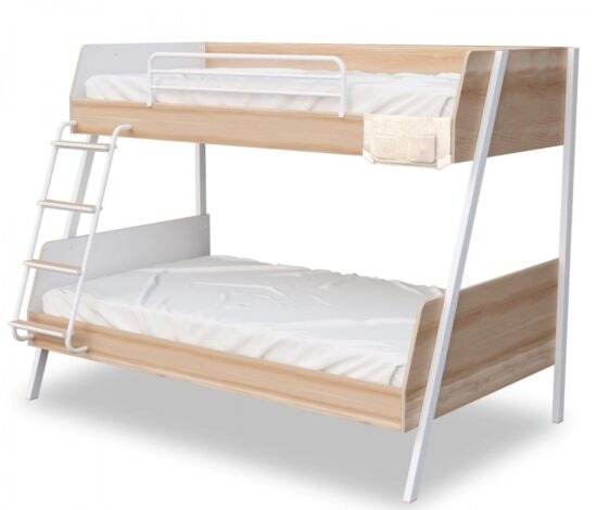 Studentská patrová postel 90x200-120x200cm veronica - dub světlý/bílá