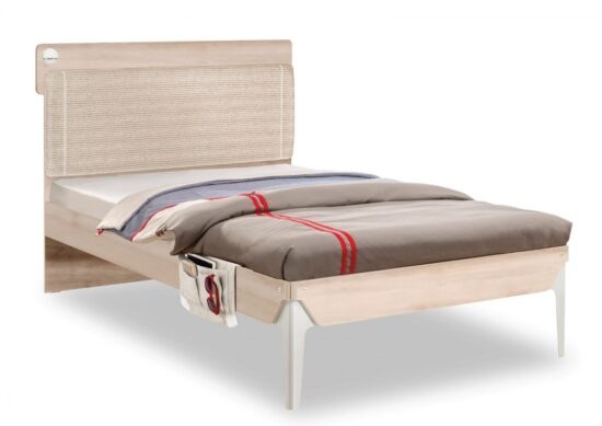 Studentská postel 120x200cm s poličkou veronica - dub světlý/bílá