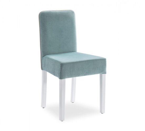 Moderní čalouněná židle ballerina - bílá/mint