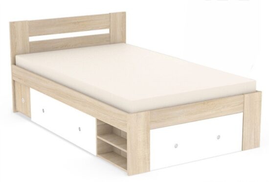 Studentská postel rea larisa 120x200cm s nočním stolkem - dub