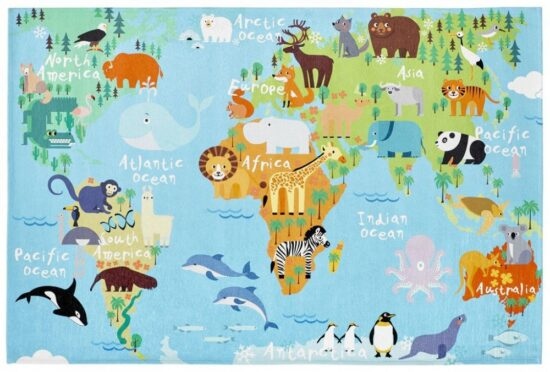 Dětský koberec mapa světa 233 - 80 x 120 cm