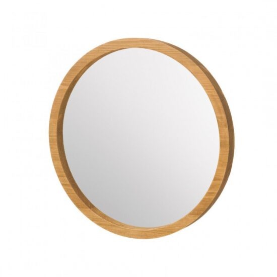 Zrcadlo rustikální lus 04 (pr. 28cm) - k17 - bílý vosk