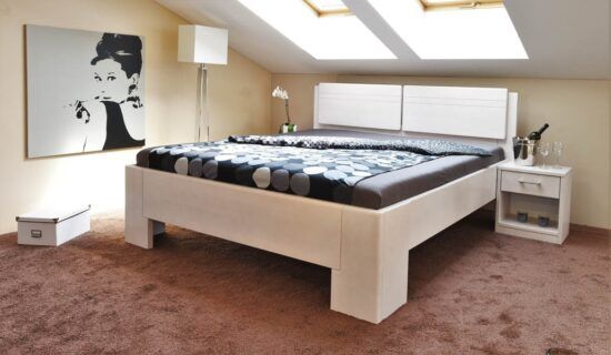 Masivní postel s úložným prostorem manhattan 2 -160/180 x 200cm - bílá