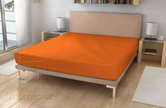 Jersey prostěradlo - oranžové - 60 x 120 cm