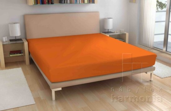 15-froté prostěradlo - oranžové - 120 x 200 cm