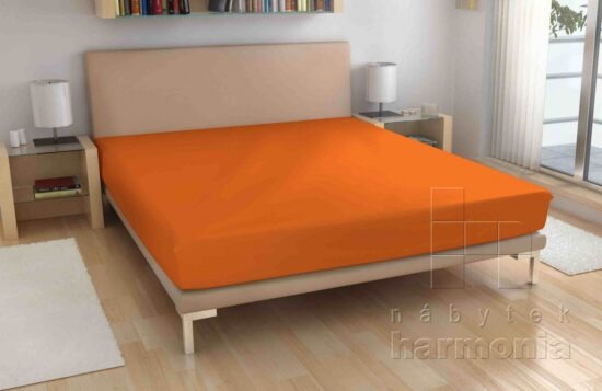 15-froté prostěradlo - oranžové - 140 x 200 cm