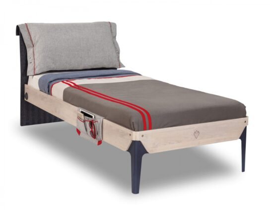 Studentská postel 100x200cm s polštářem lincoln - dub/tmavě modrá