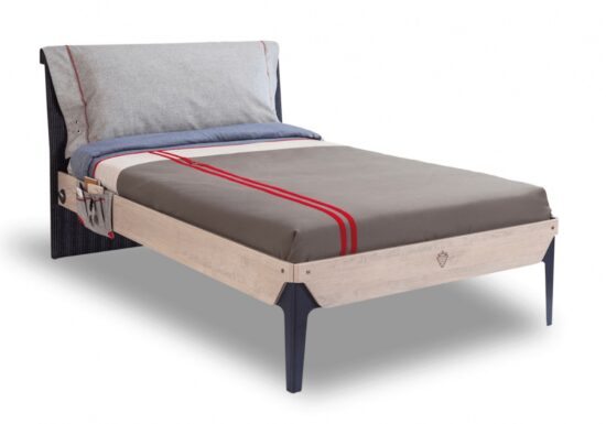 Studentská postel 120x200cm s polštářem lincoln - dub/tmavě modrá