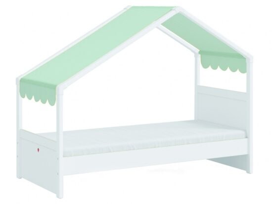 Domečková postel se stříškou fairy i - bílá/zelená