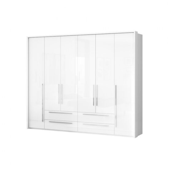 Šestidveřová skříň tiana-bílá - p64a-2/pn s rámem