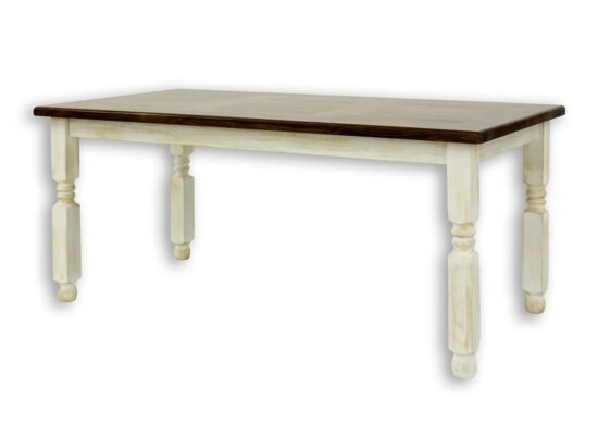 Selský stůl 90x180cm mes 01 a s hladkou deskou - k16 antická bílá