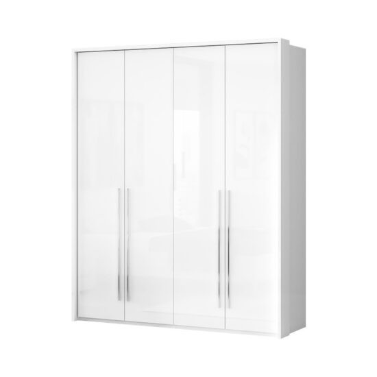 Čtyřdveřová skříň tiana-bílá - p4a/pn s rámem