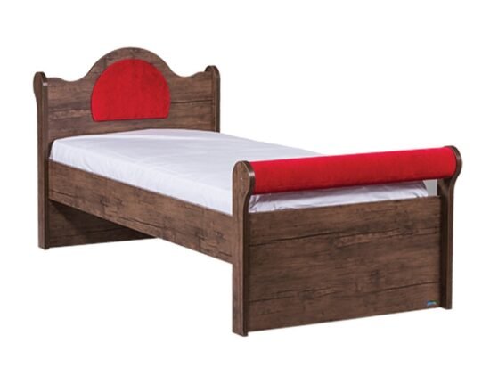 Dětská postel 90x200 hook - dub antik tmavý/červená