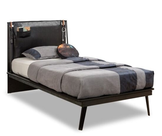 Studentská postel nebula ii 120x200cm - černá/šedá