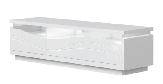 Televizní stolek s osvětlením kaia - bílá