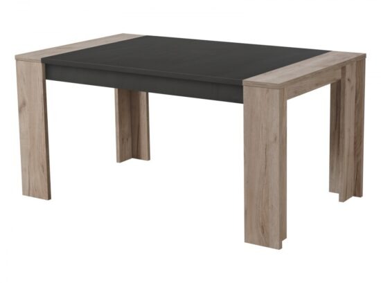 Jídelní stůl robert 155x90cm - dub šedý/černá