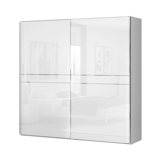 Dvoudveřová posuvná skříň tiana š.230cm-bílá - s led osvětlením