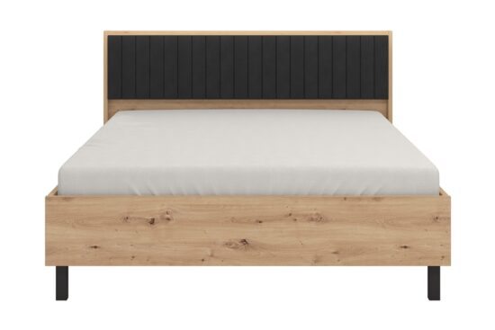 Manželská postel 160x200 budoni - dub artisan/černá